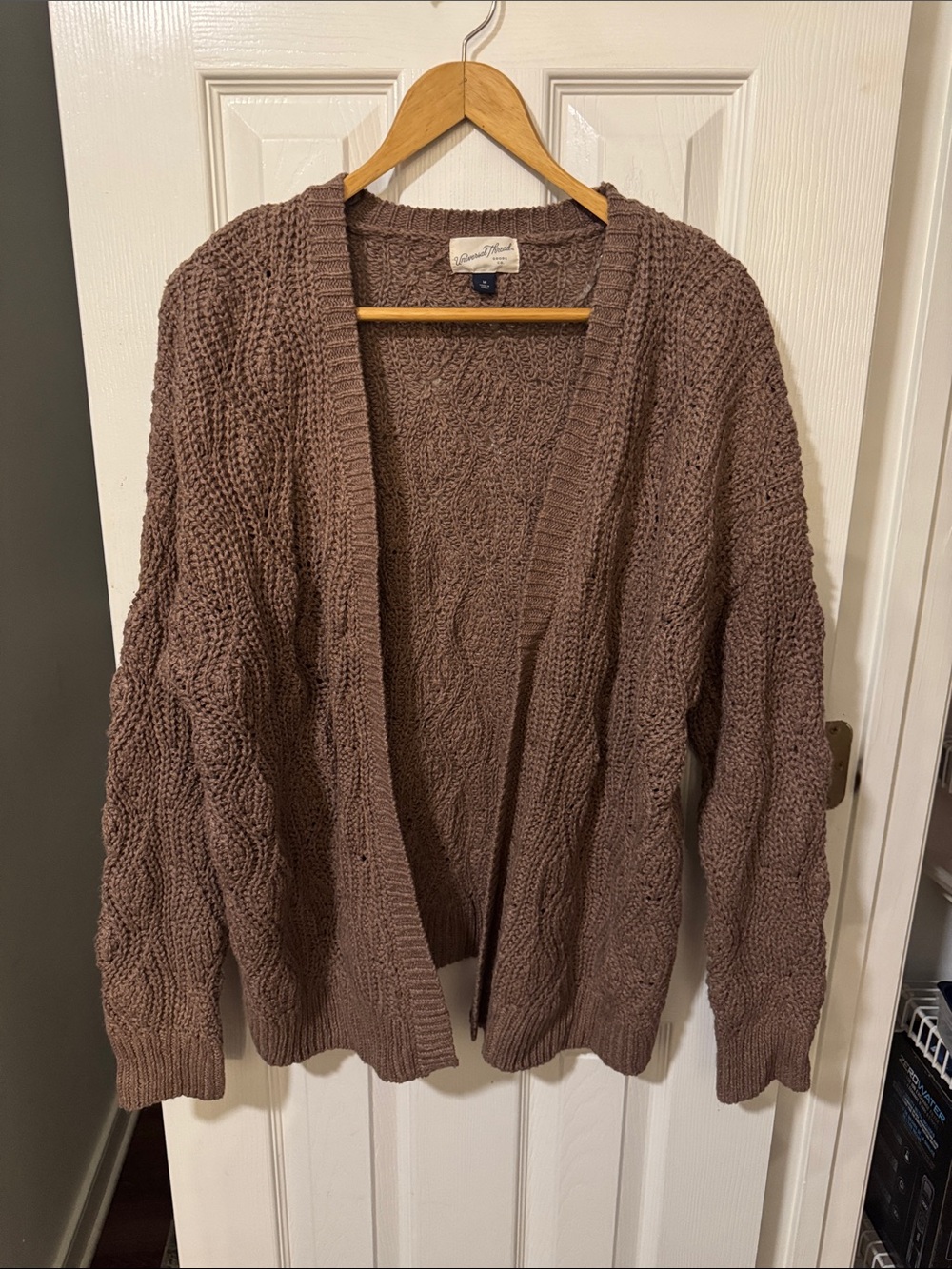 Universal Thread Chunky Cable Knit Open-Front Cardigan - Brown